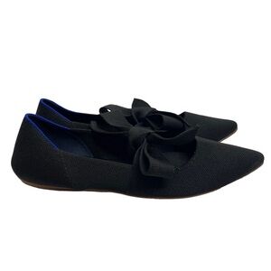 Rothy’s | Mary Jane Original Pointed Toe Bow Flats Black Size 8